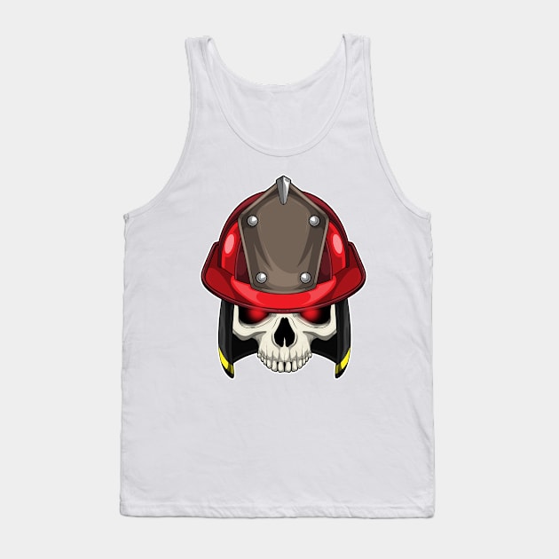 Skull Firefighter Fire department Tank Top by Markus Schnabel